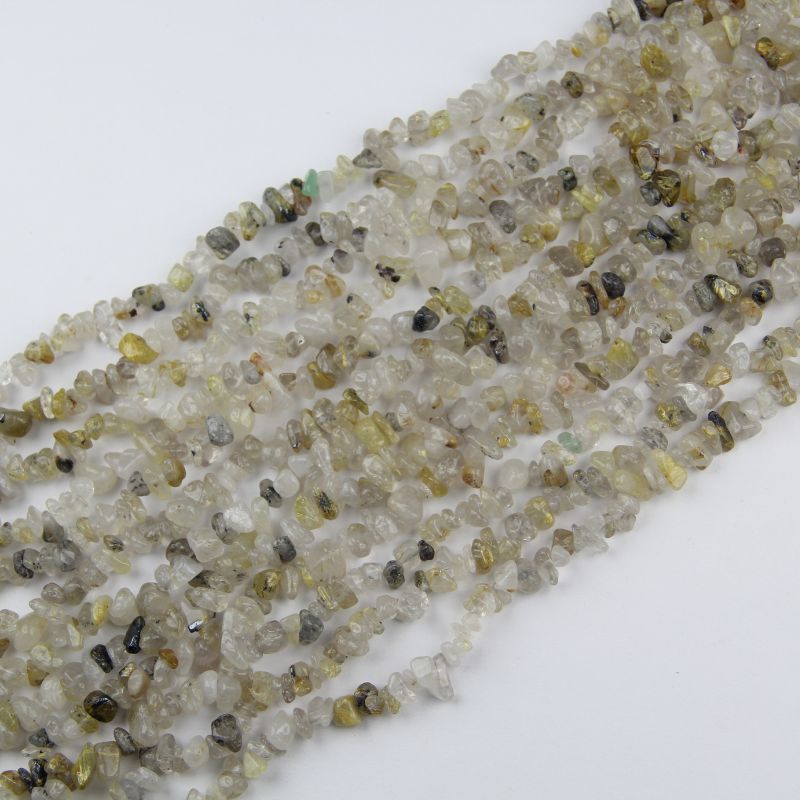31.5 inch 5-8mm natural titanium golden rutilated quartz long necklace, wealth prosperity attraction crystal statement necklace for layering