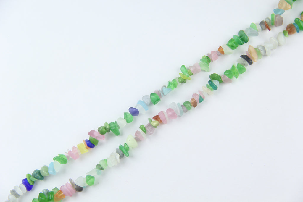 Irregular rainbow artificial cat eye stone long chain