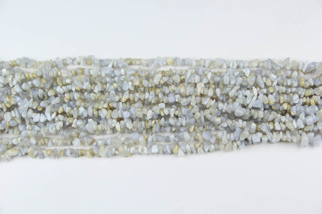 Blue chalcedony irregular long chain