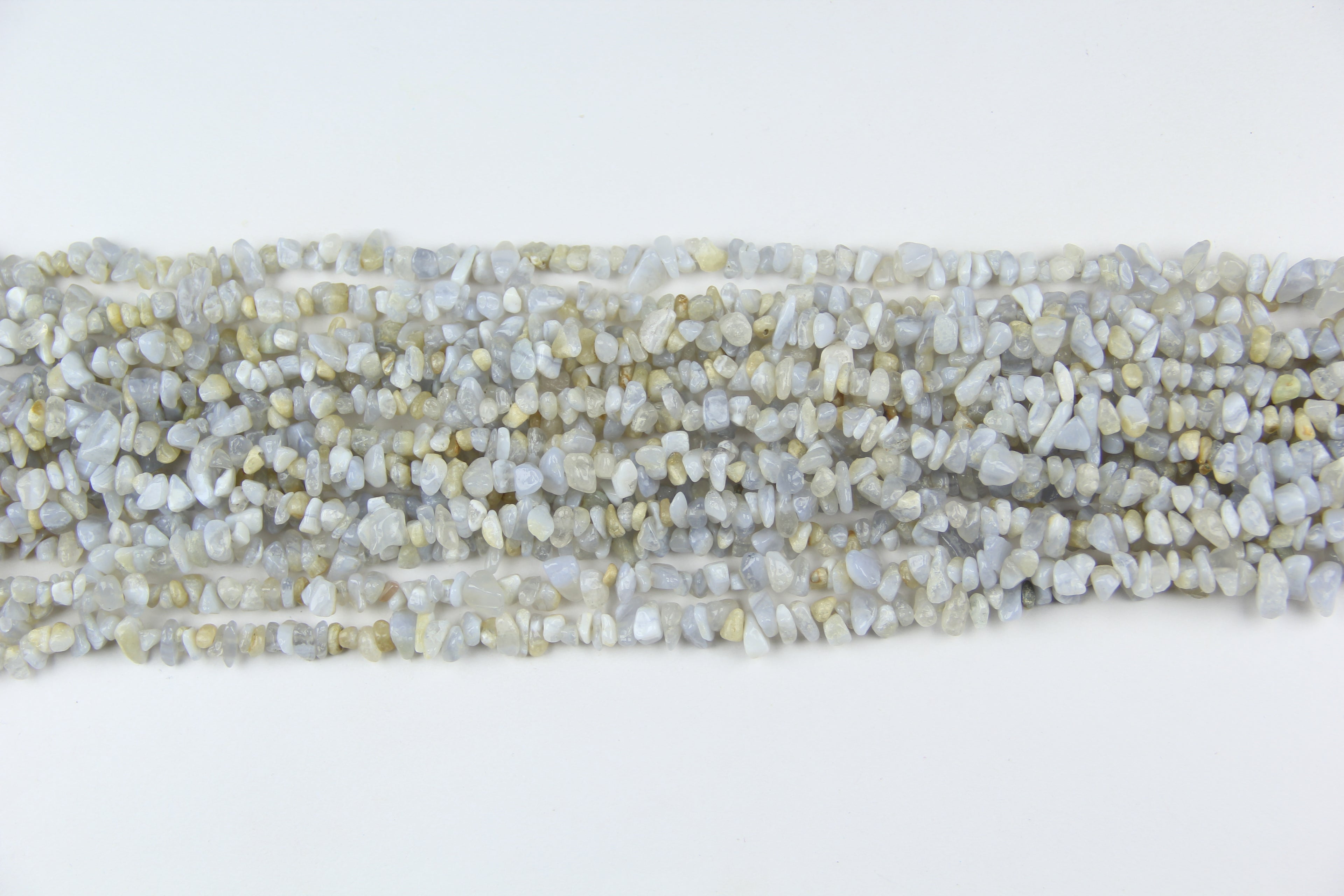 Blue chalcedony irregular long chain