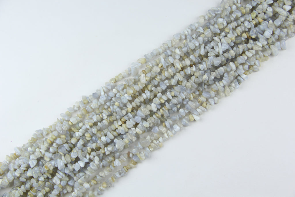 Blue chalcedony irregular long chain