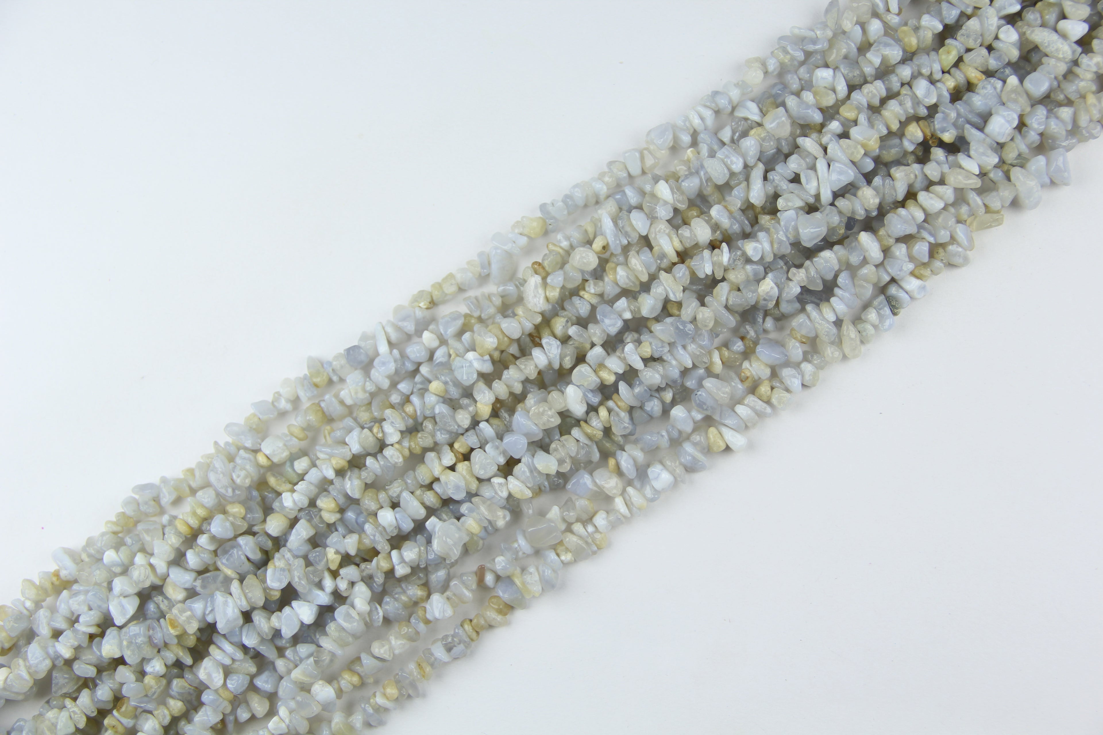 Blue chalcedony irregular long chain