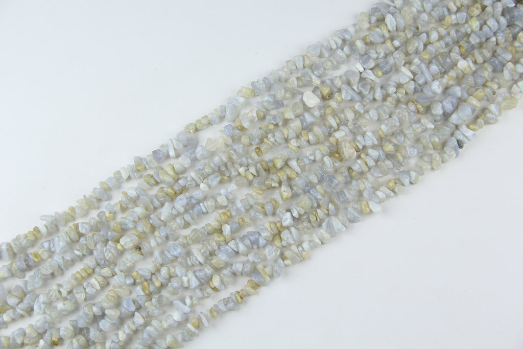 Blue chalcedony irregular long chain