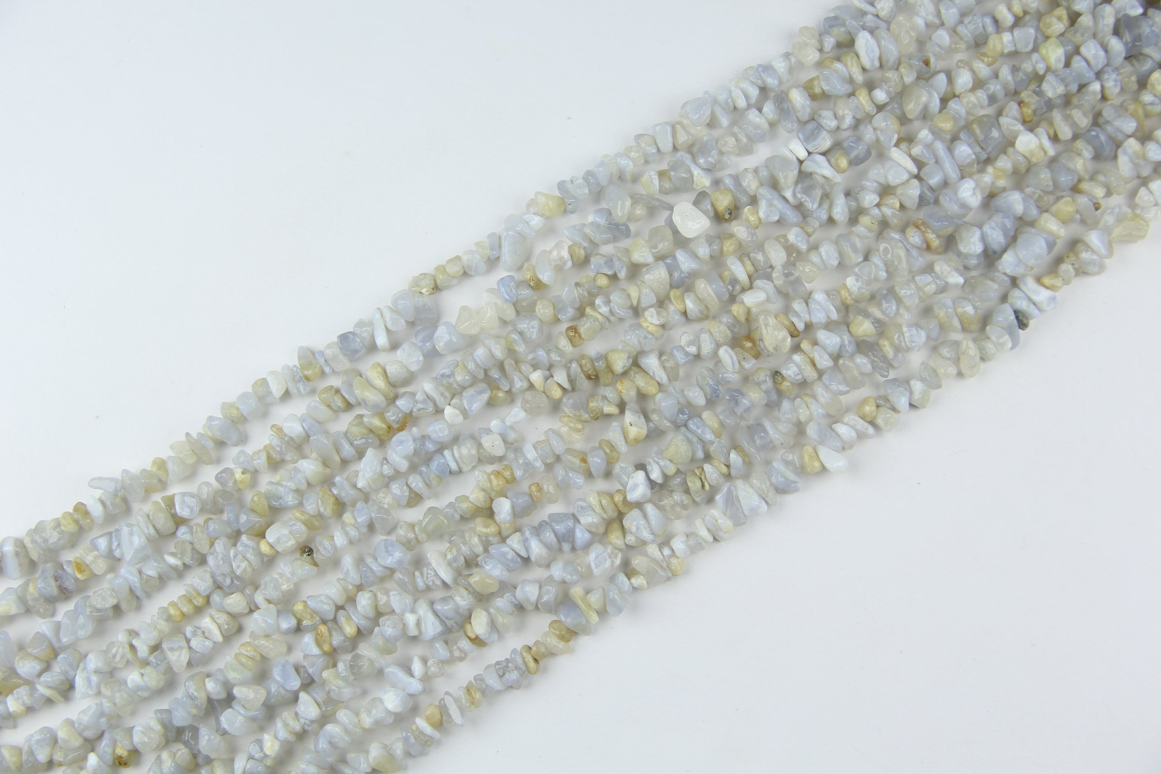 Blue chalcedony irregular long chain