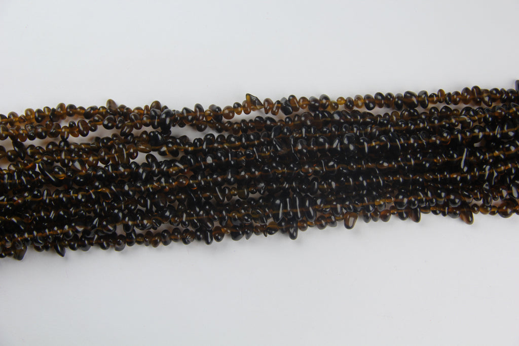 Irregular brown glass long chain
