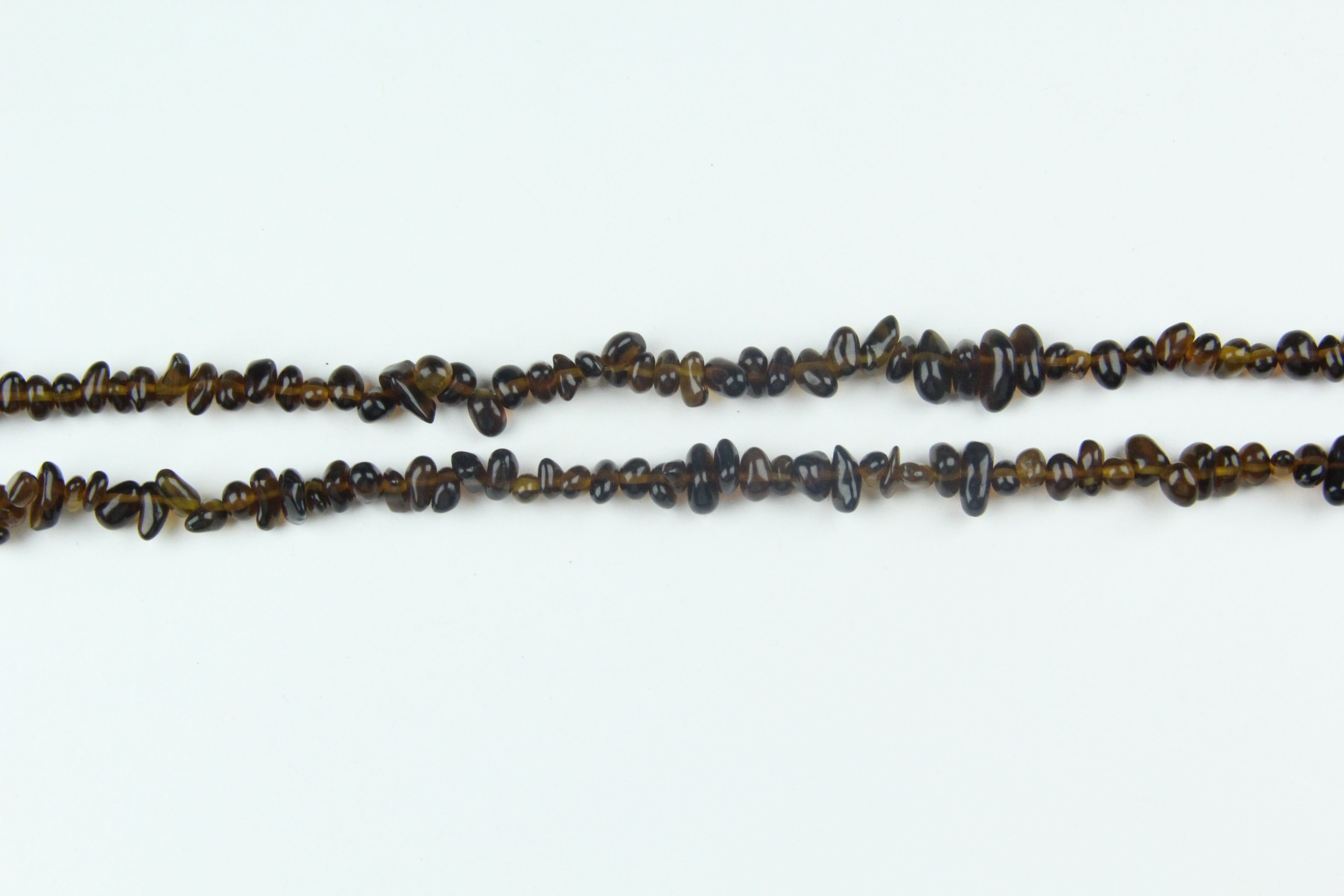 Irregular brown glass long chain