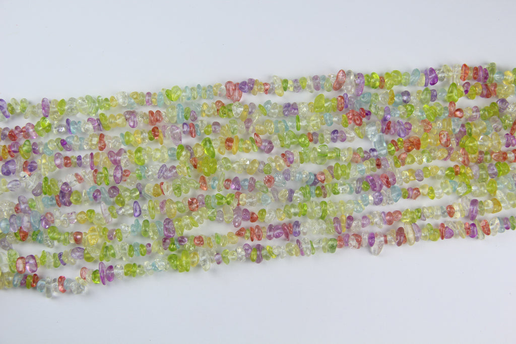 Colorful glass irregular long chain