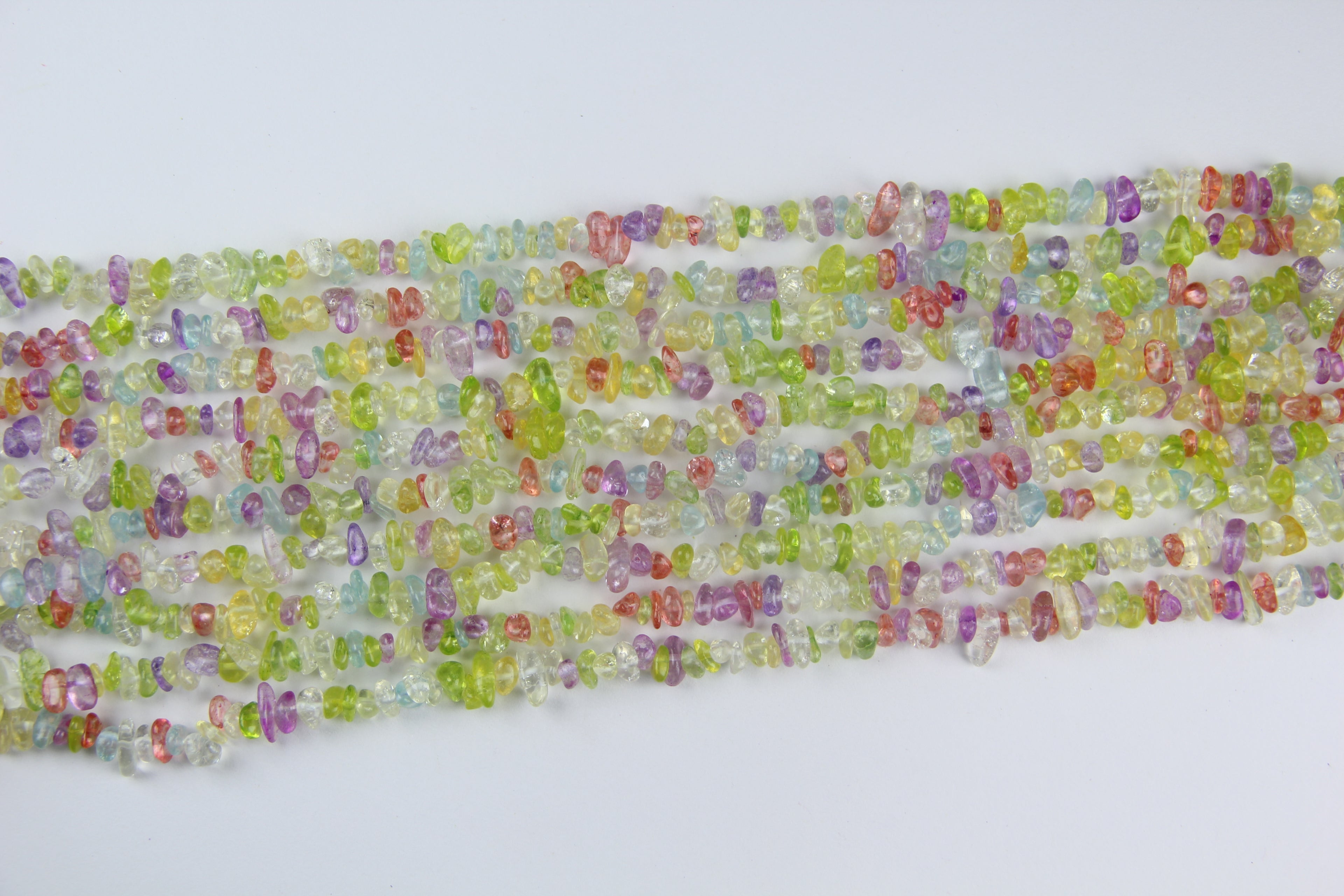 Colorful glass irregular long chain