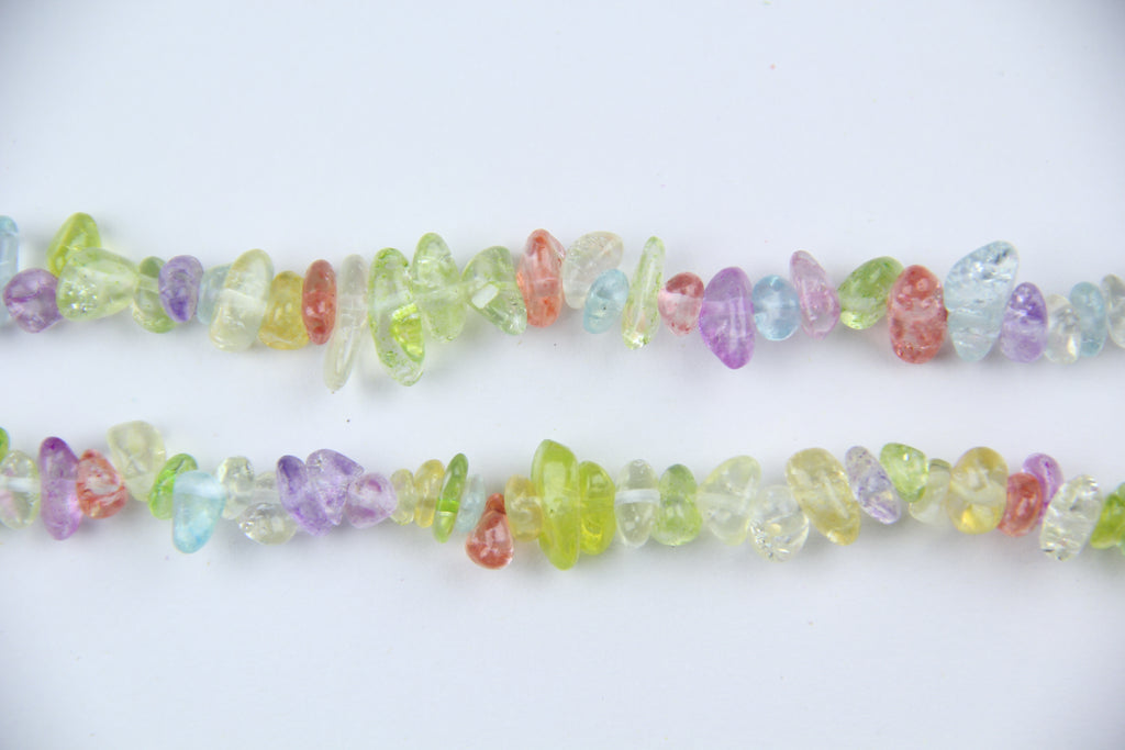 Colorful glass irregular long chain