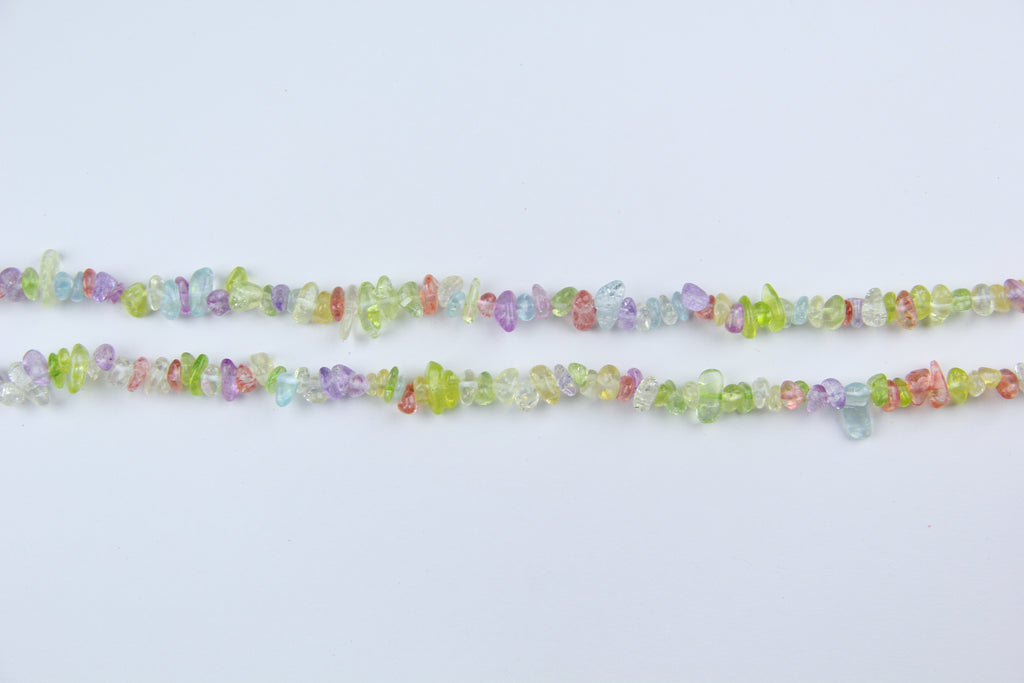 Colorful glass irregular long chain