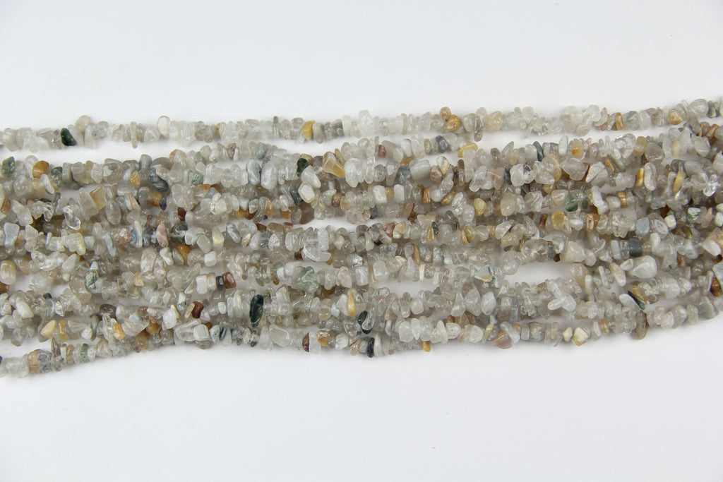 Colorful rabbit hair jade irregular long chain