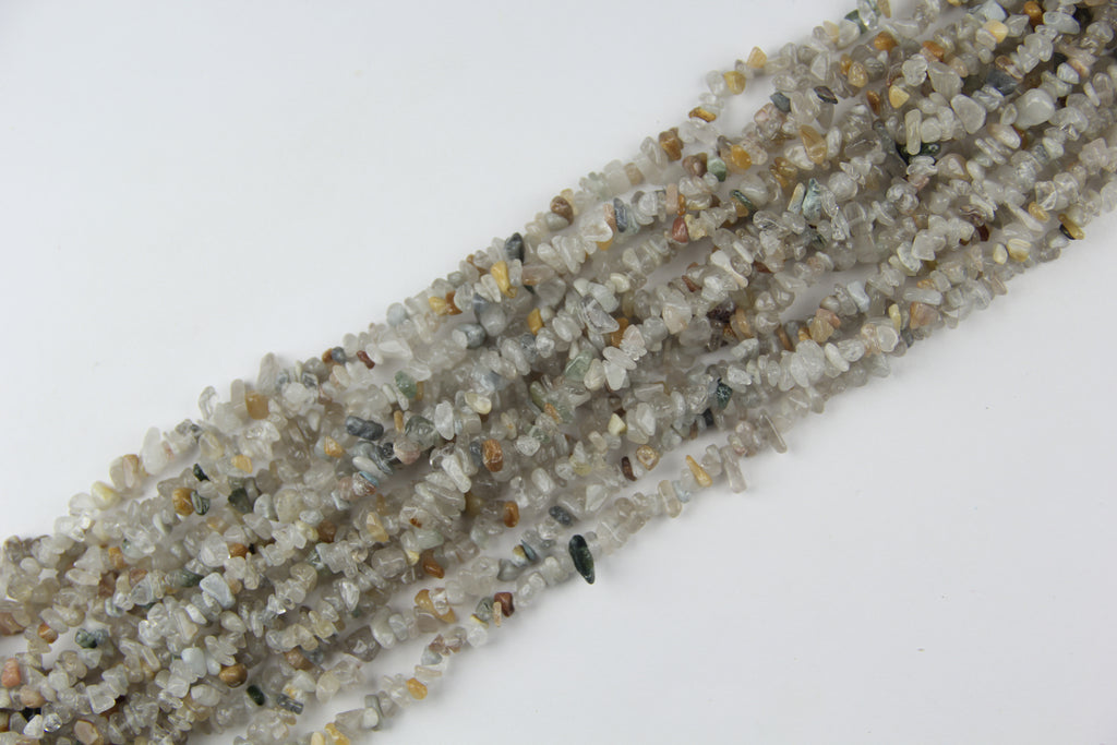 Colorful rabbit hair jade irregular long chain