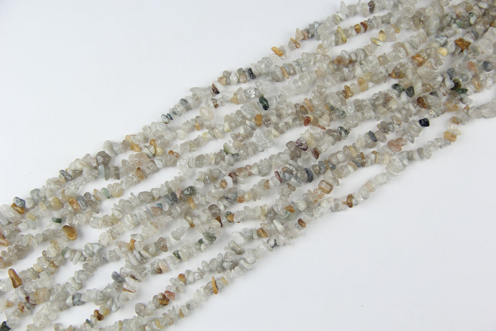 Colorful rabbit hair jade irregular long chain