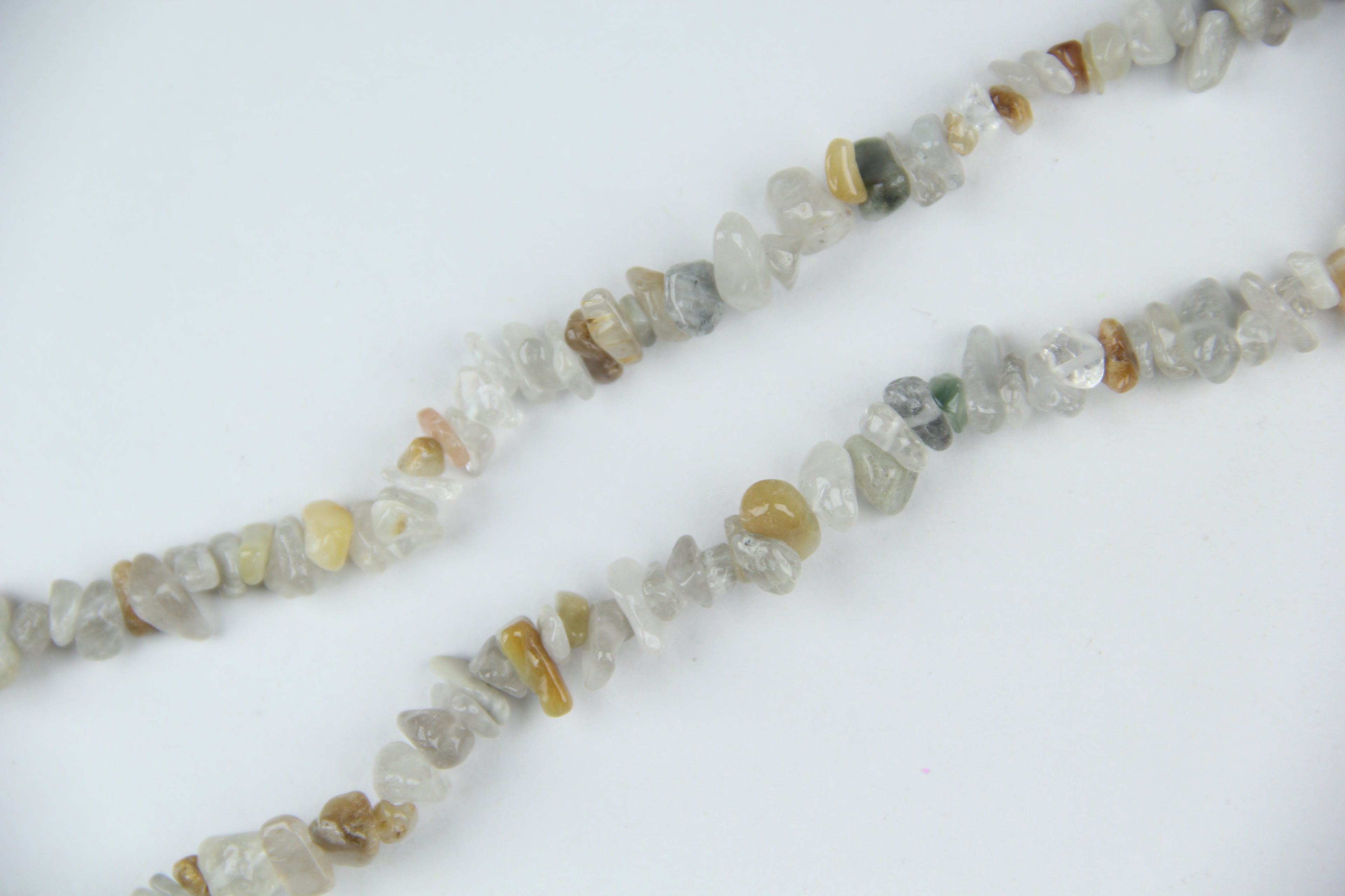 Colorful rabbit hair jade irregular long chain