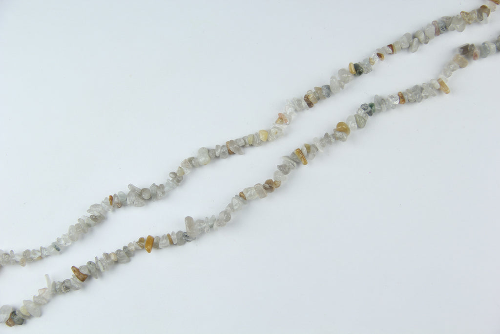 Colorful rabbit hair jade irregular long chain