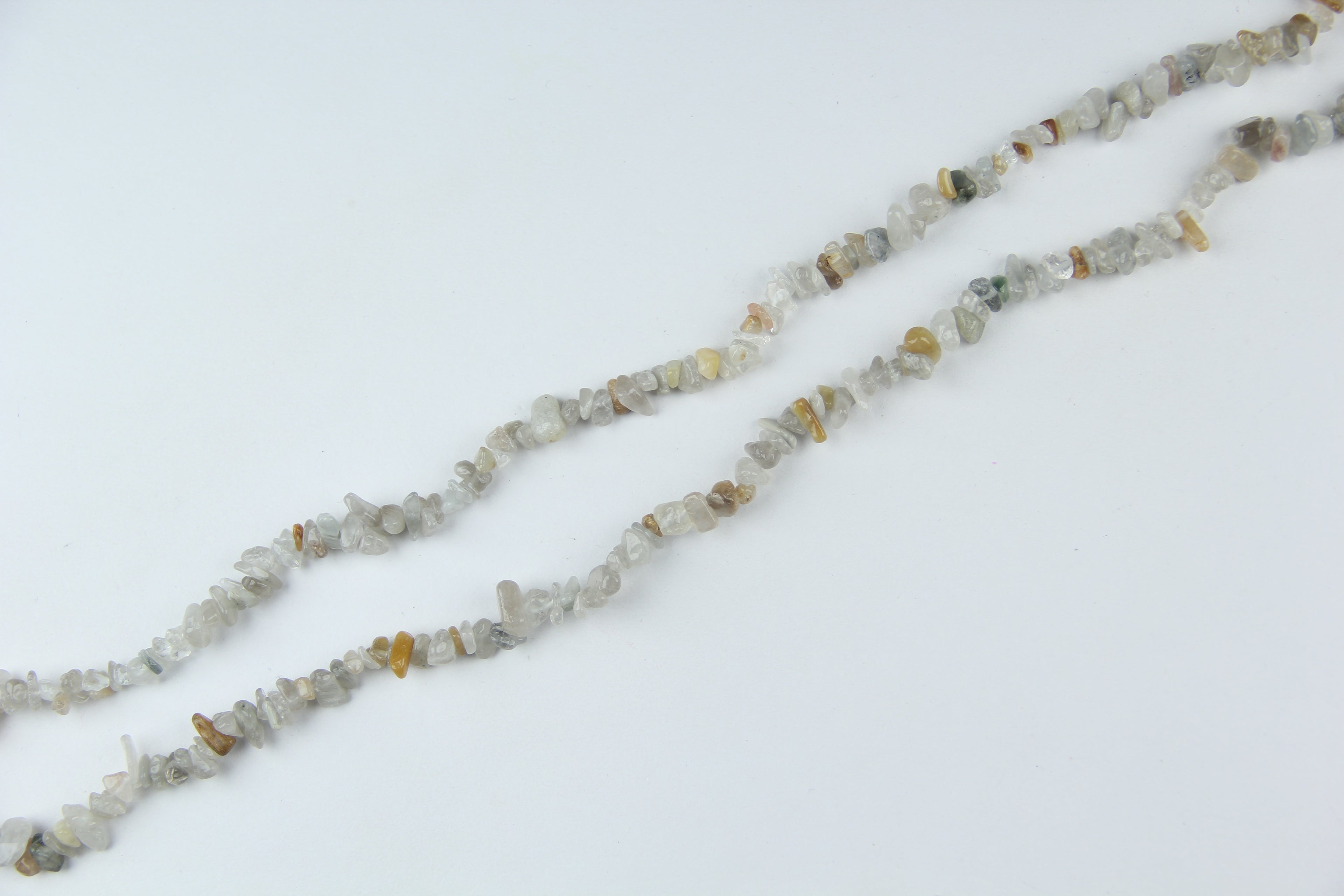 Colorful rabbit hair jade irregular long chain