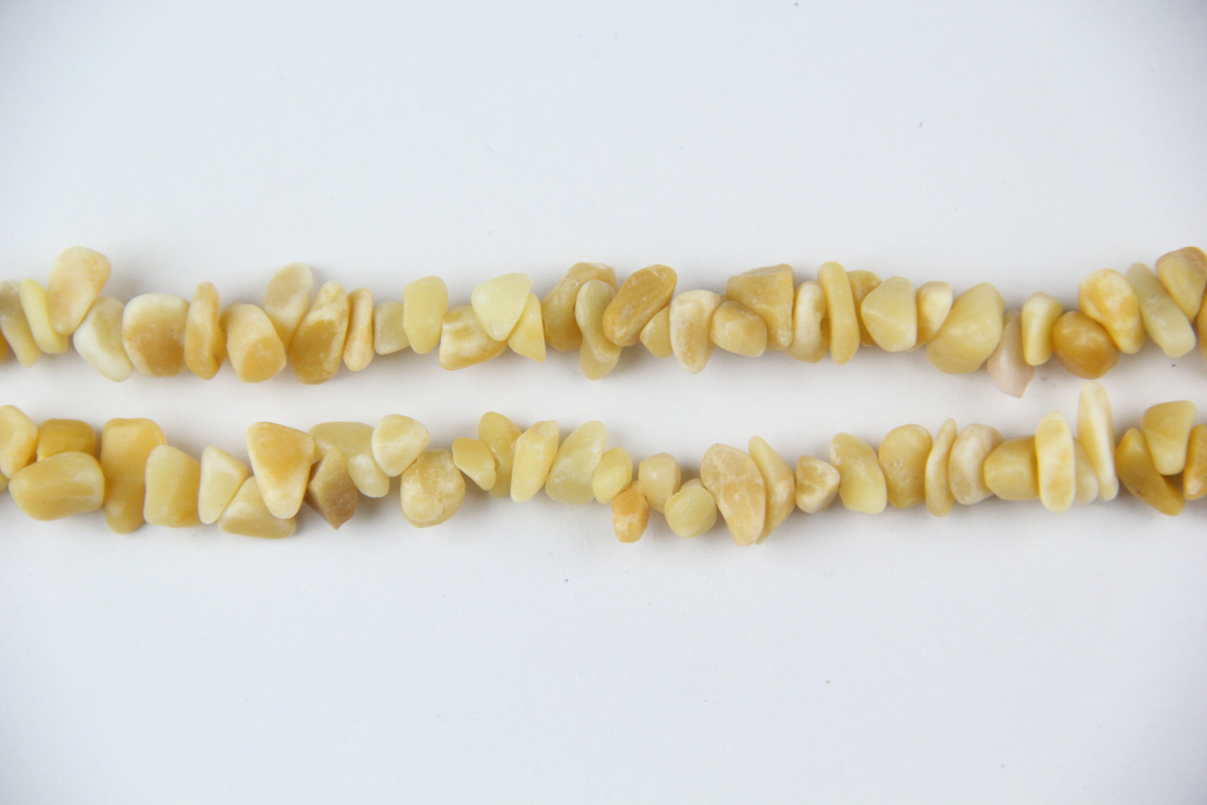 Irregular beige jade long chain