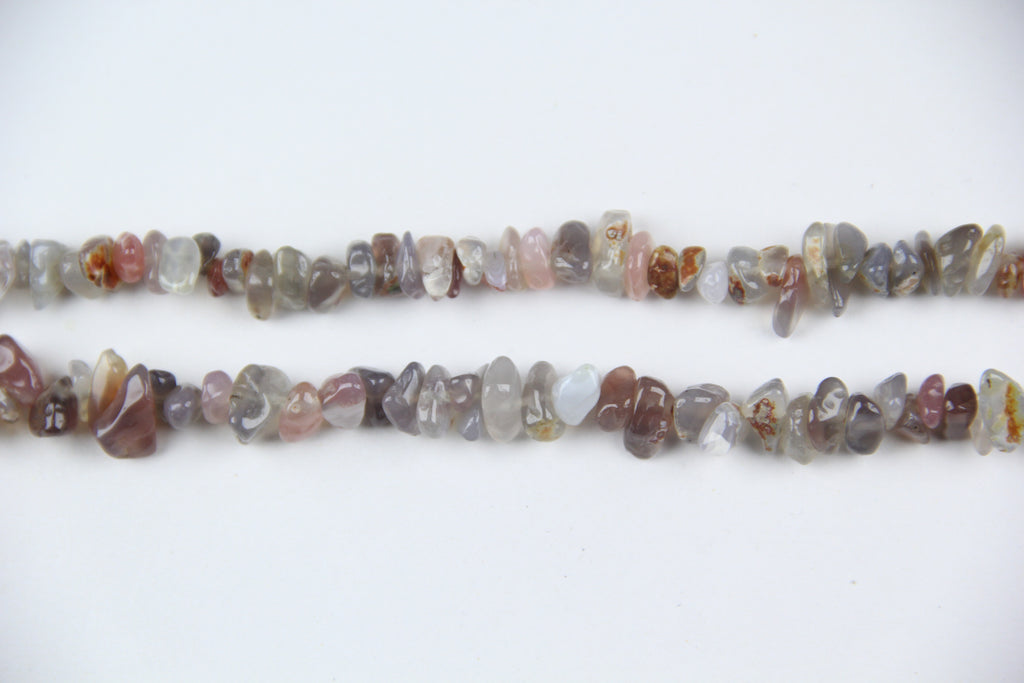 Irregular gray agate crushed stone long chain