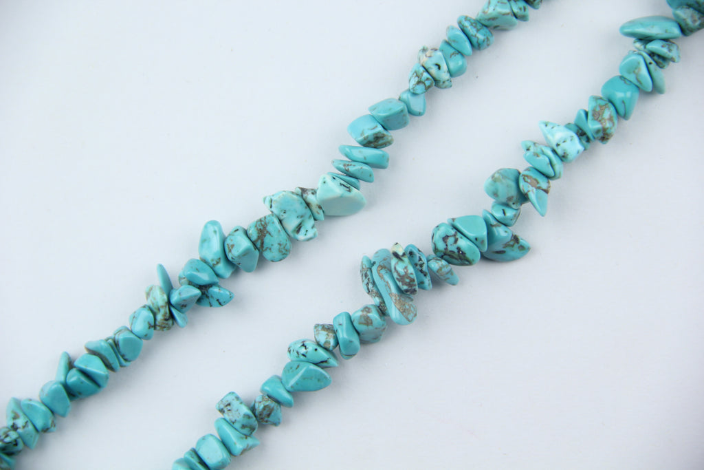 Irregular turquoise gravel long chain