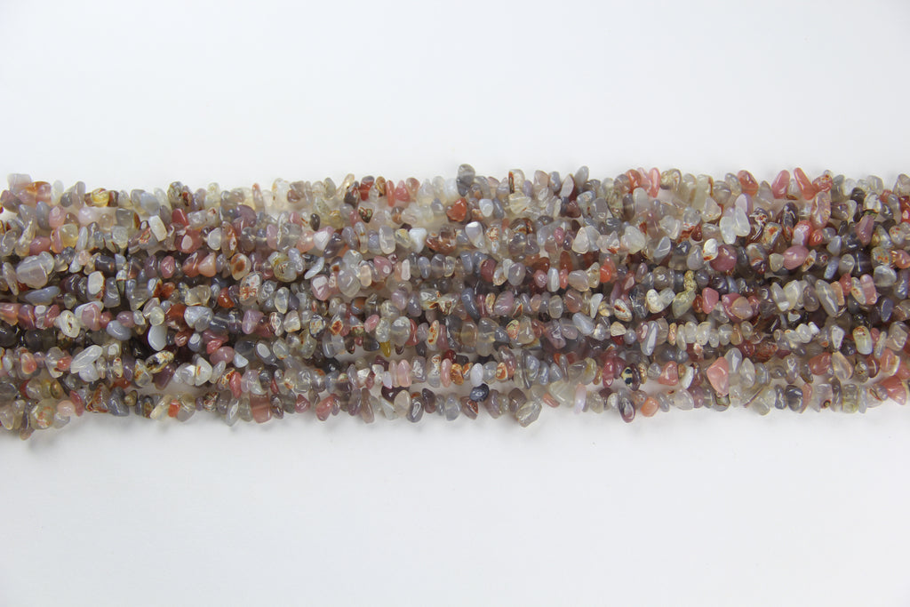 Irregular gray agate crushed stone long chain