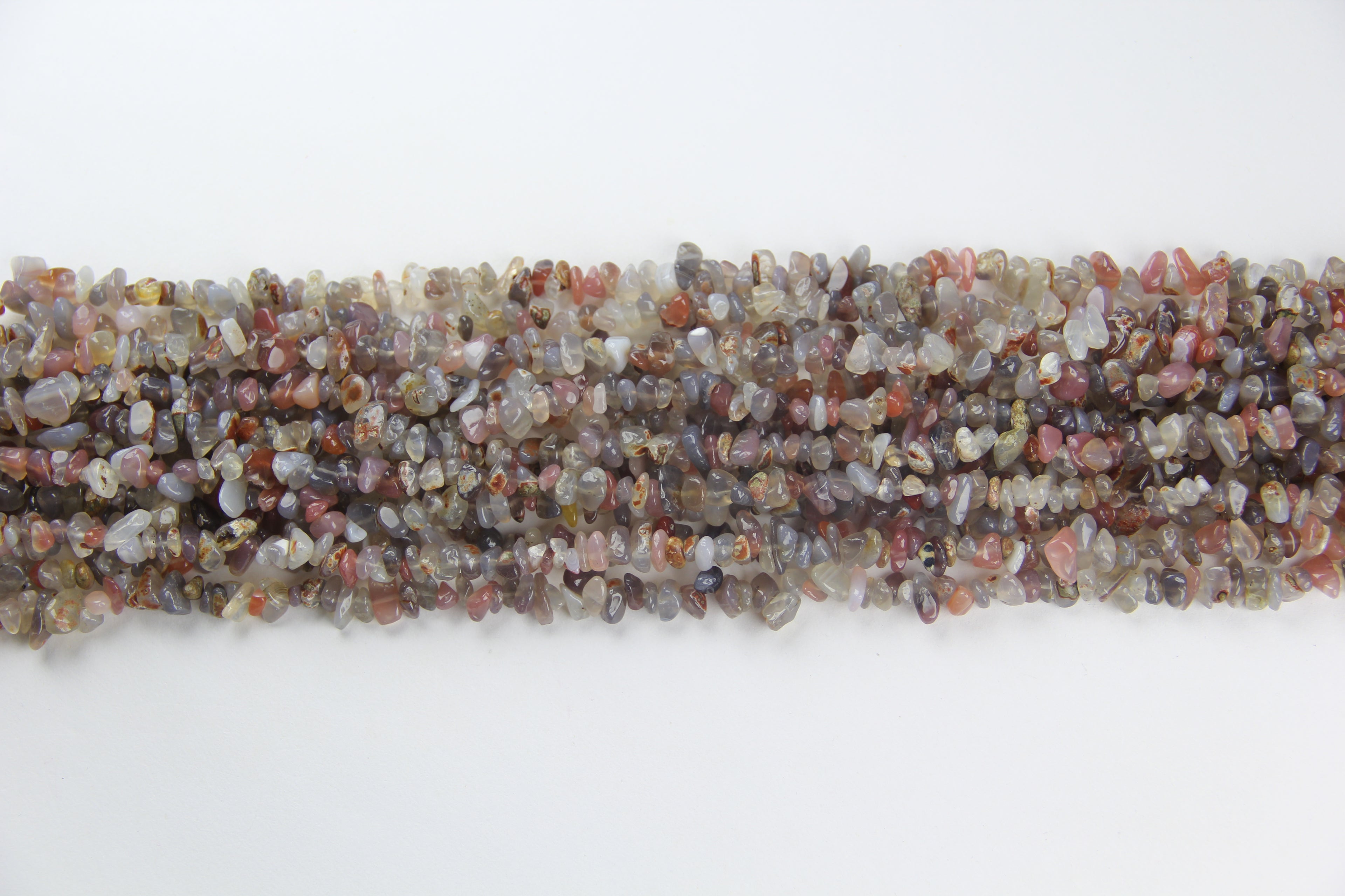 Irregular gray agate crushed stone long chain