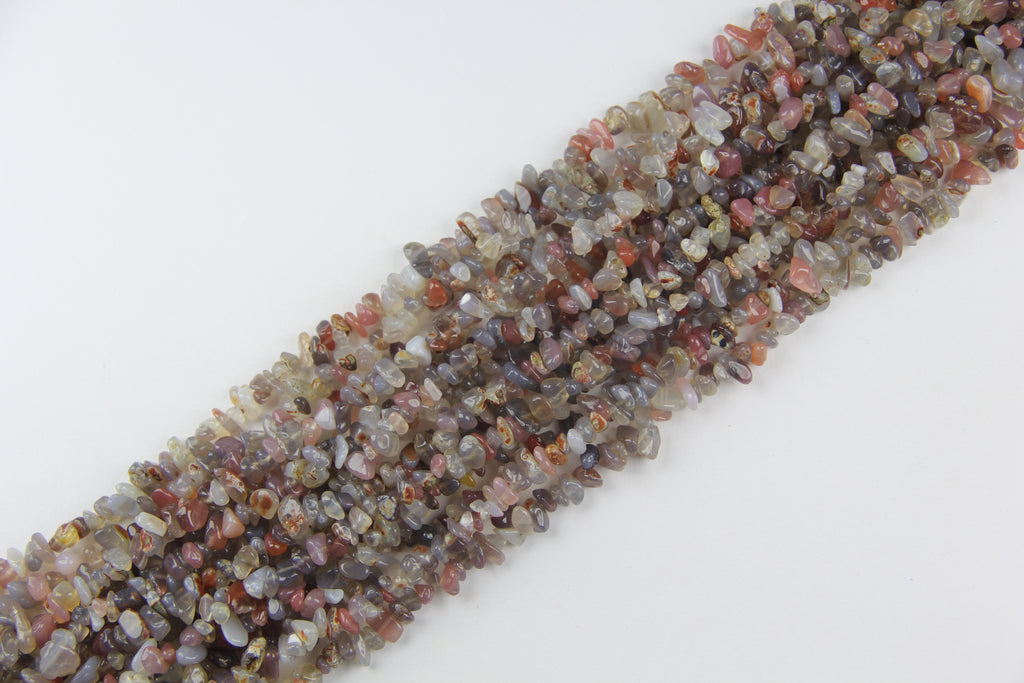 Irregular gray agate crushed stone long chain