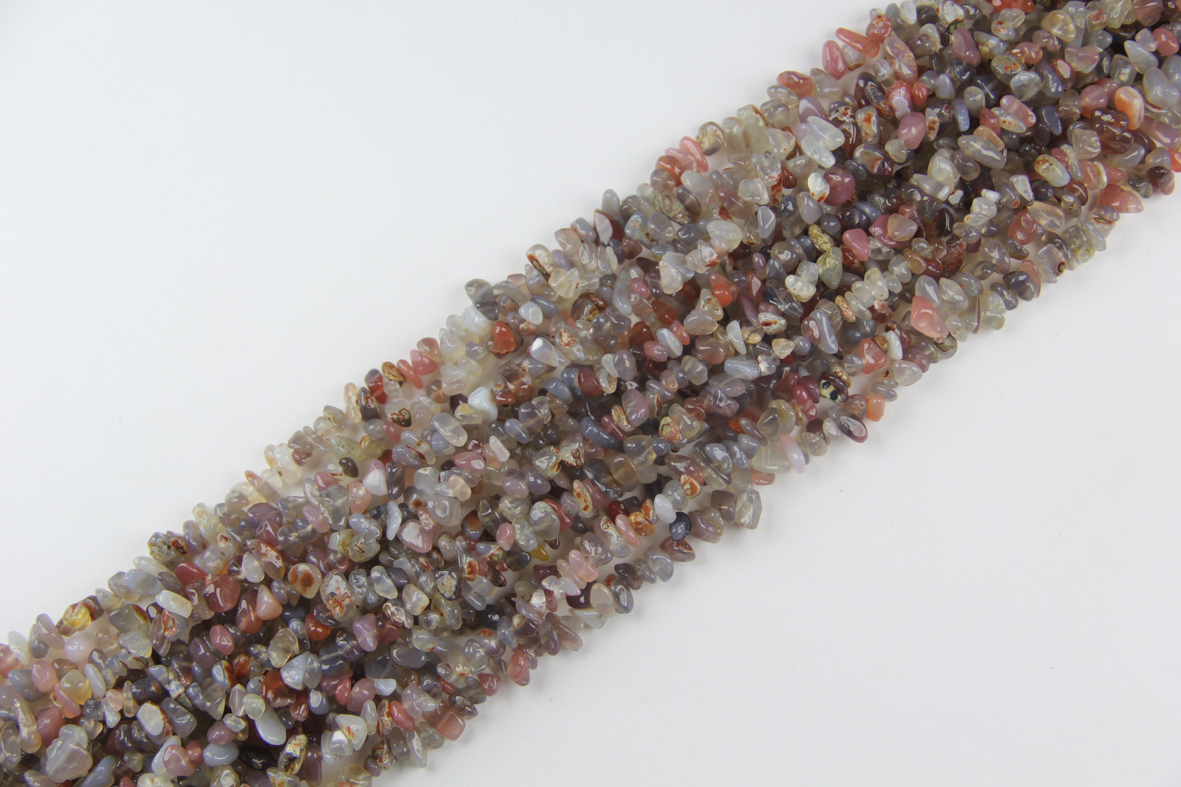 Irregular gray agate crushed stone long chain