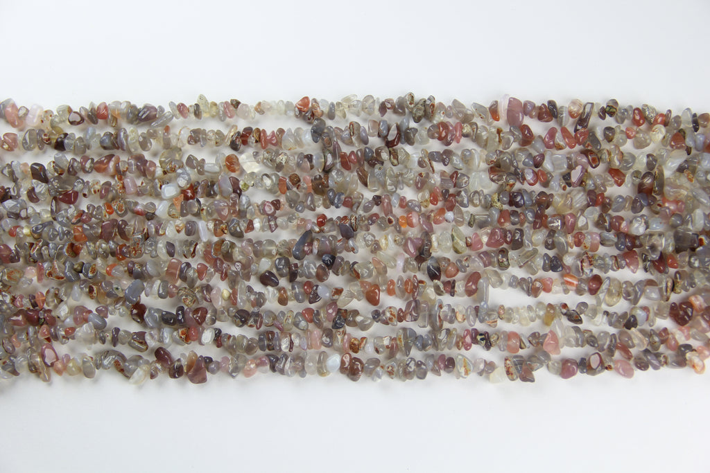 Irregular gray agate crushed stone long chain