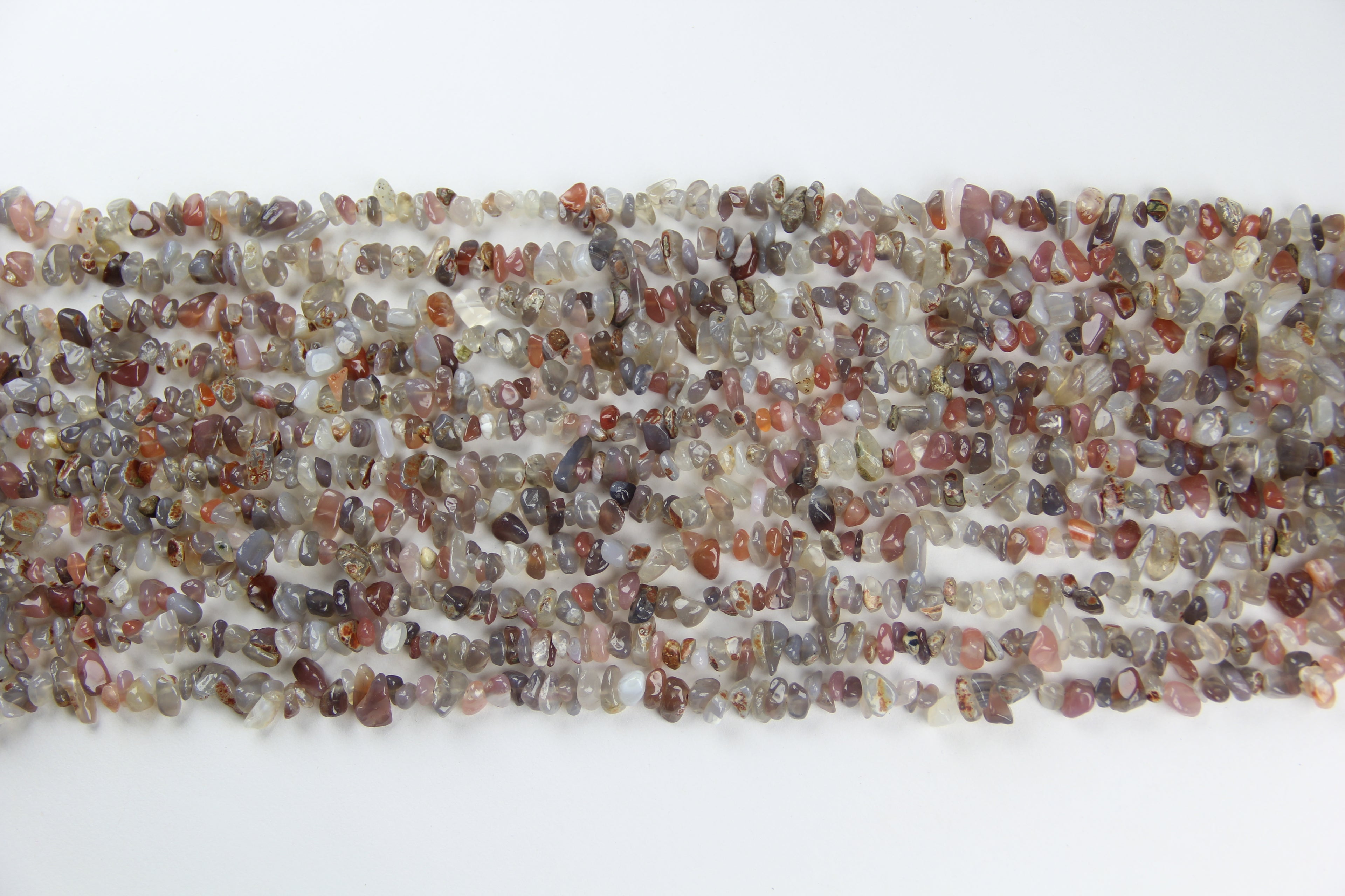 Irregular gray agate crushed stone long chain