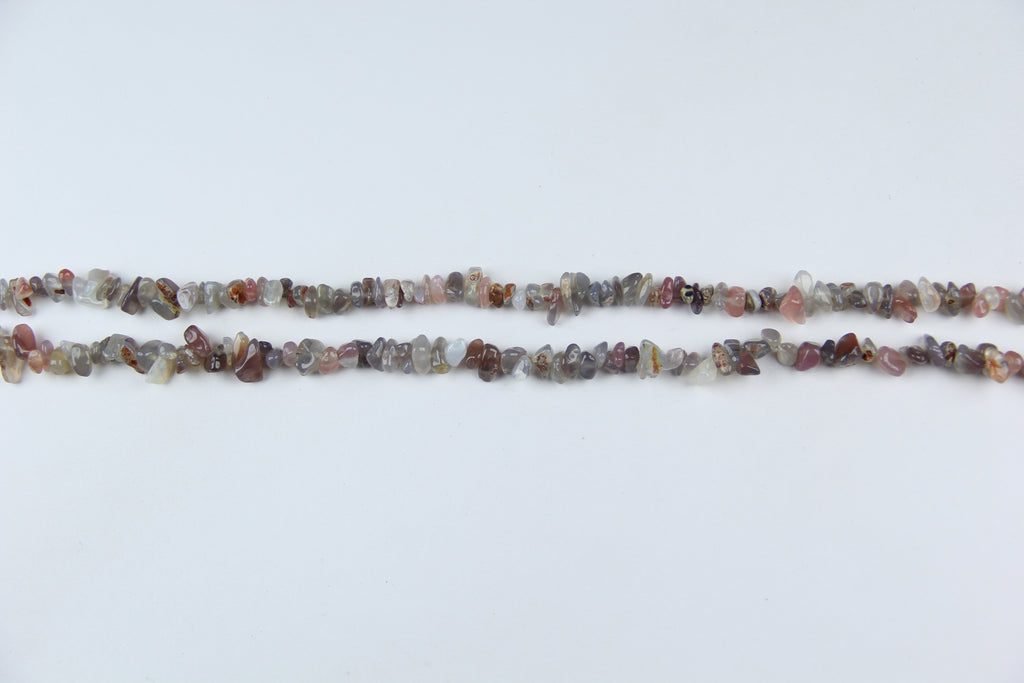 Irregular gray agate crushed stone long chain
