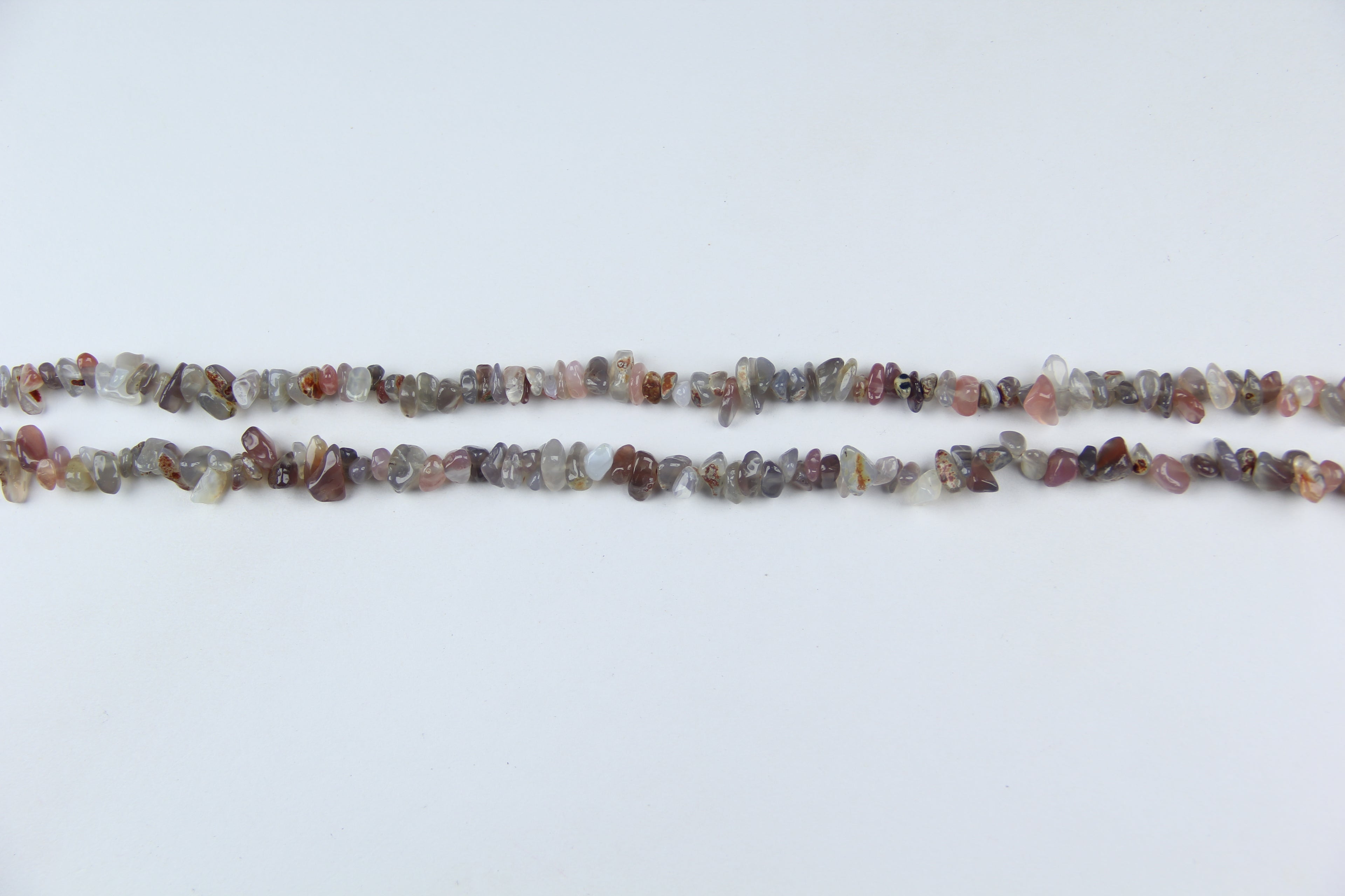 Irregular gray agate crushed stone long chain