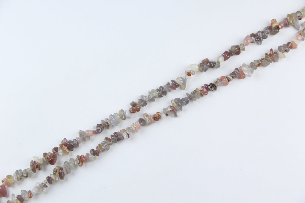 Irregular gray agate crushed stone long chain