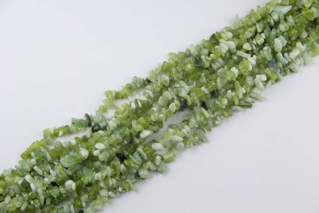 Green New Mountain Jade Irregular Long Chain