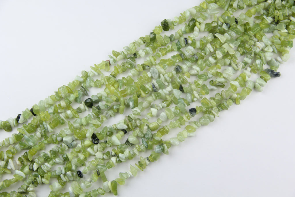 Green New Mountain Jade Irregular Long Chain