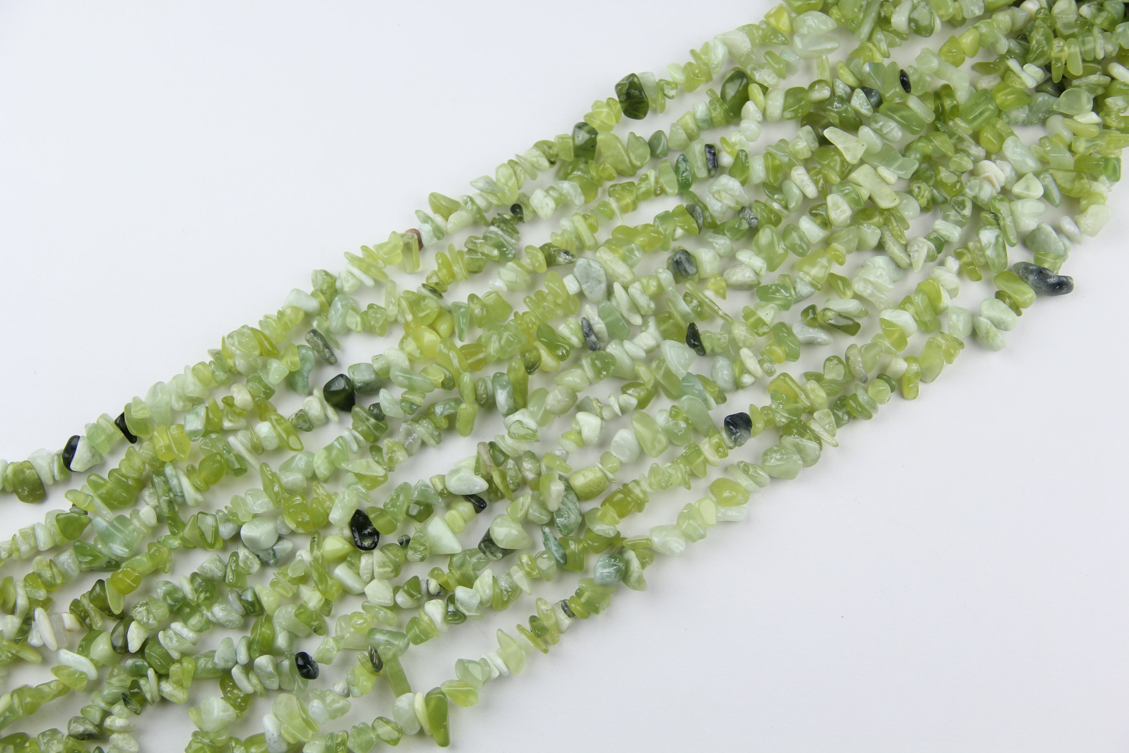 Green New Mountain Jade Irregular Long Chain