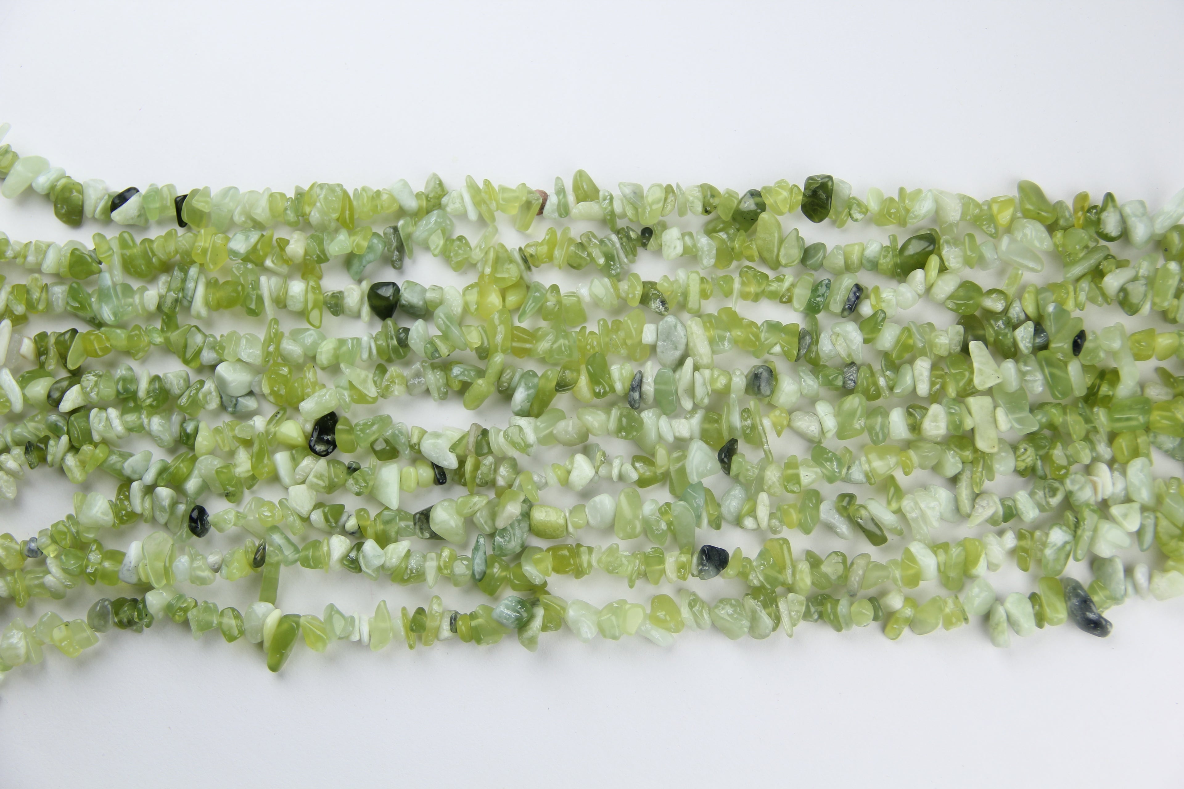 Green New Mountain Jade Irregular Long Chain