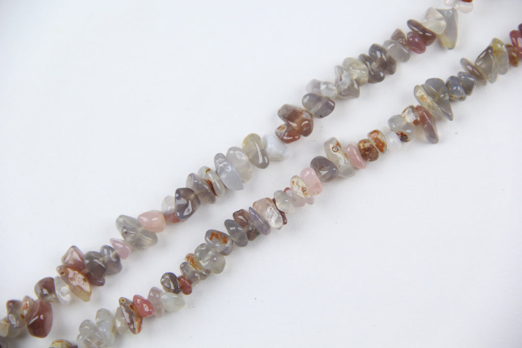 Irregular gray agate crushed stone long chain