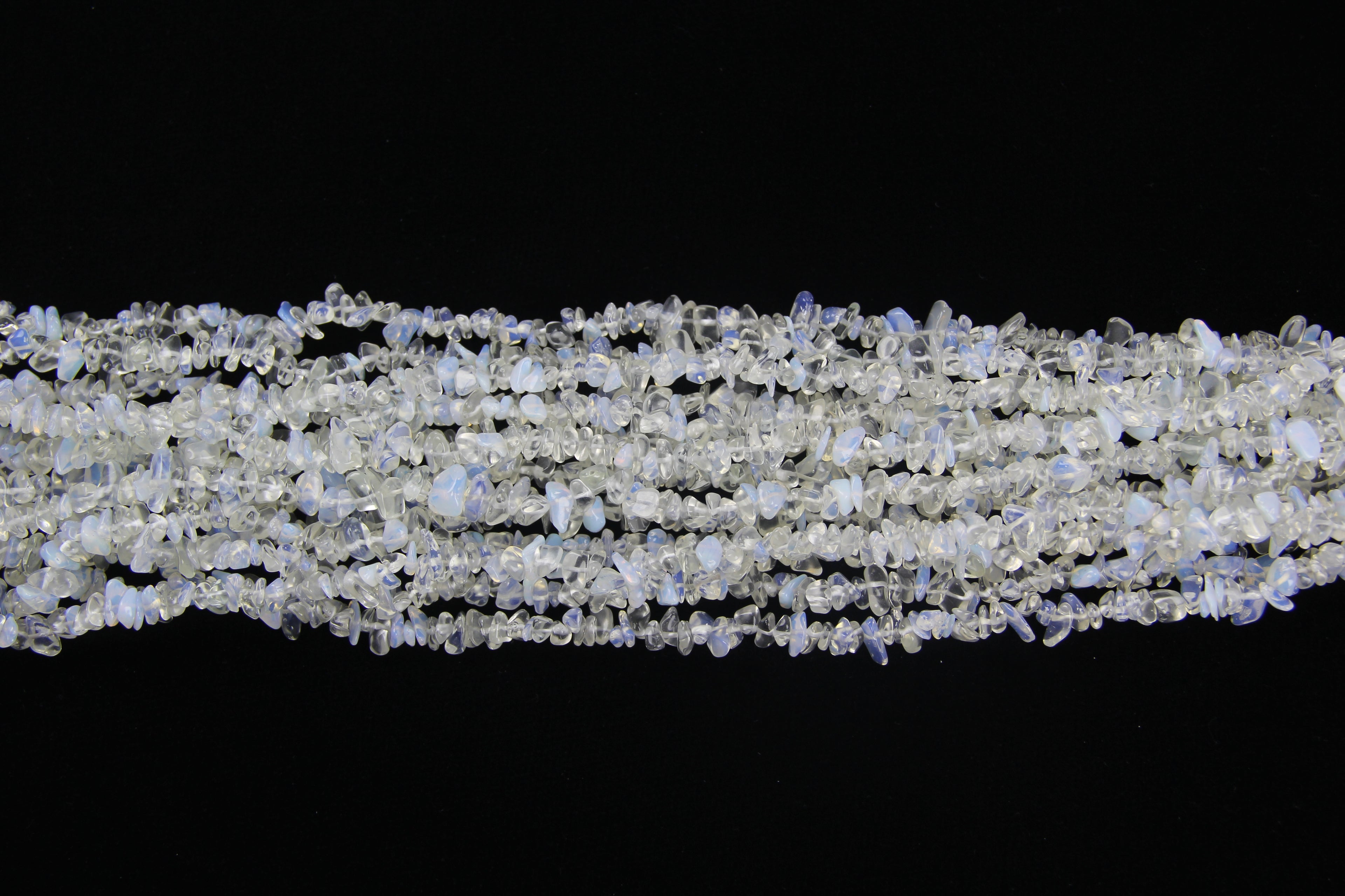 Artificial white blue protein broken stone long chain