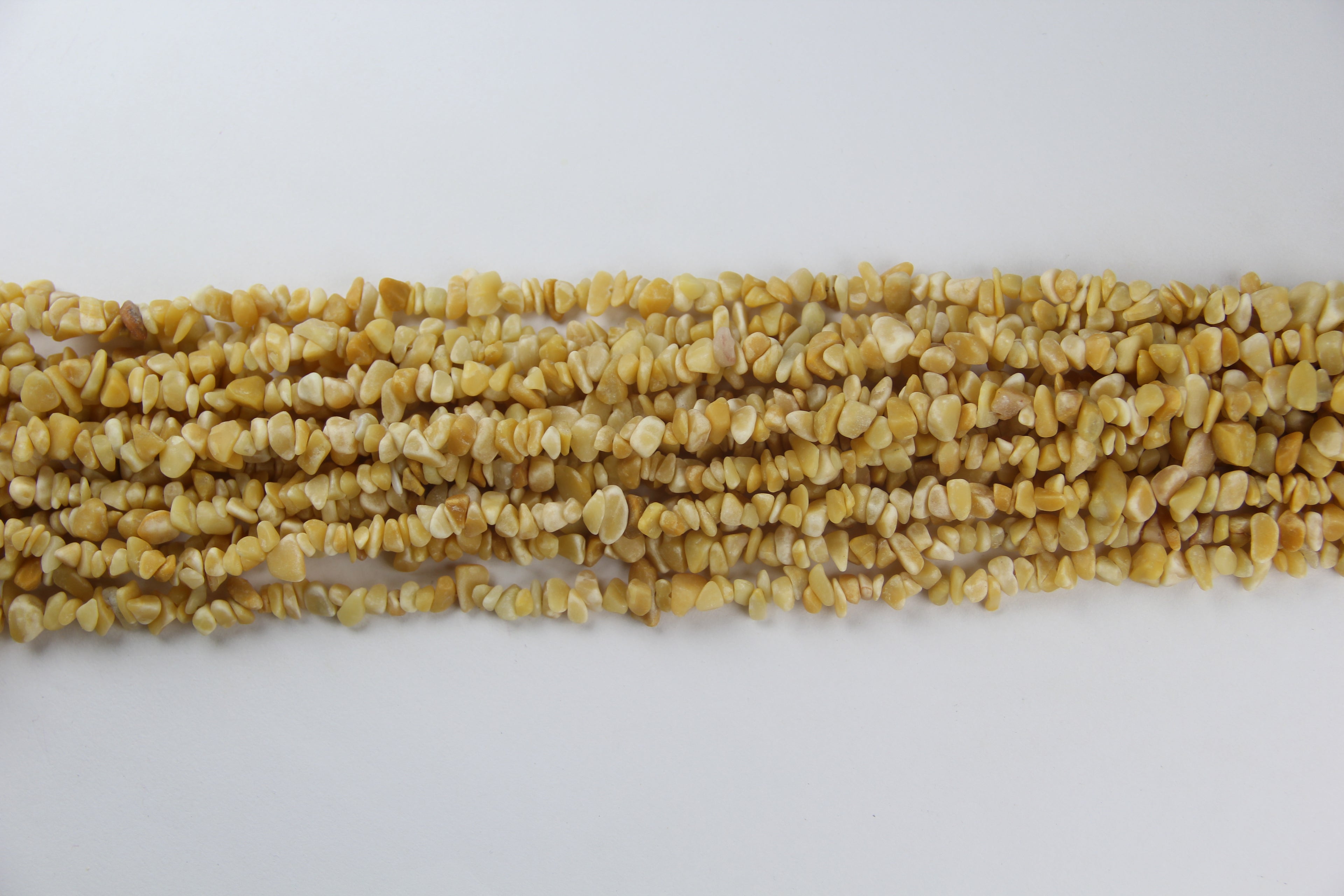 Irregular beige jade long chain