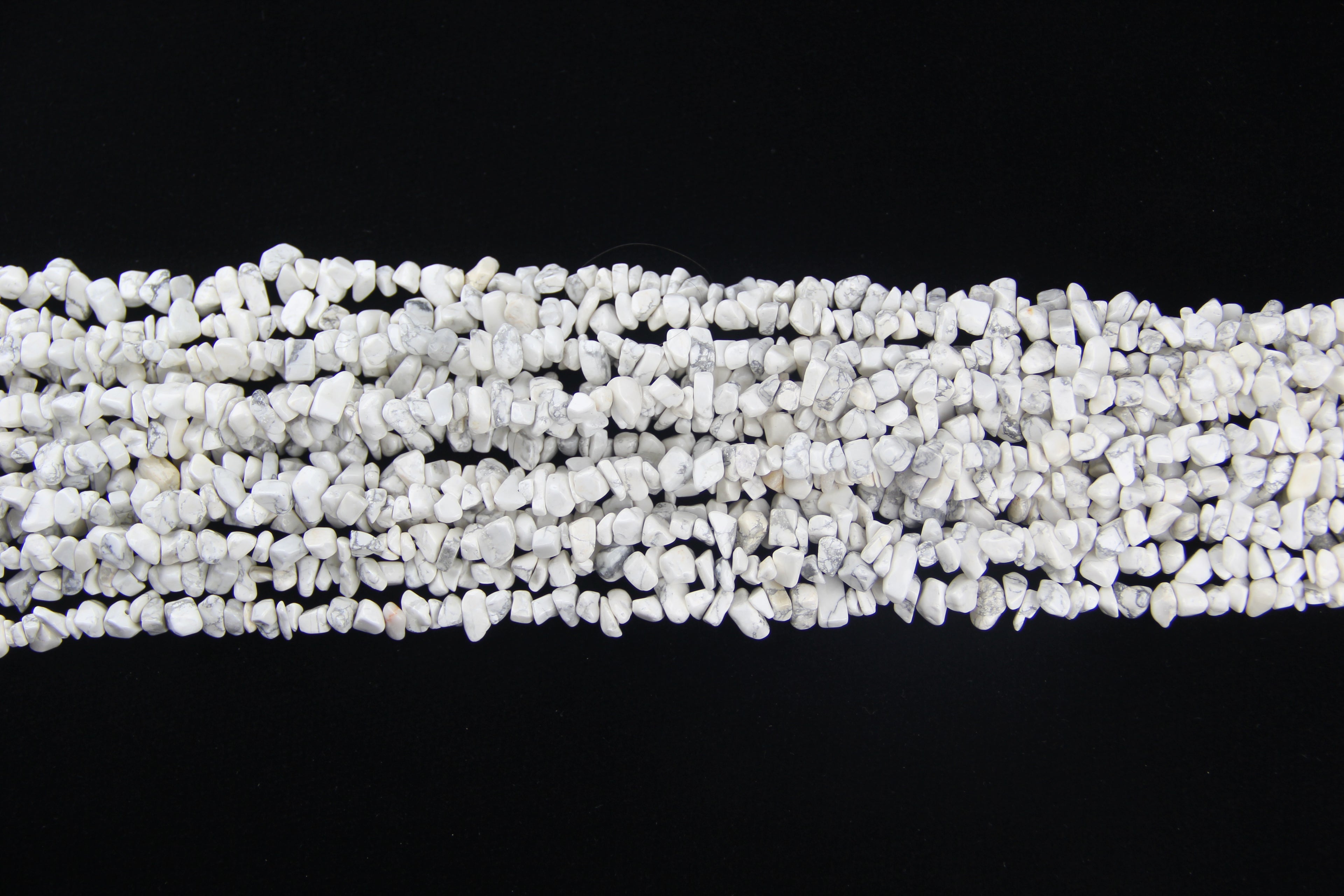 Irregular white marble gravel long chain