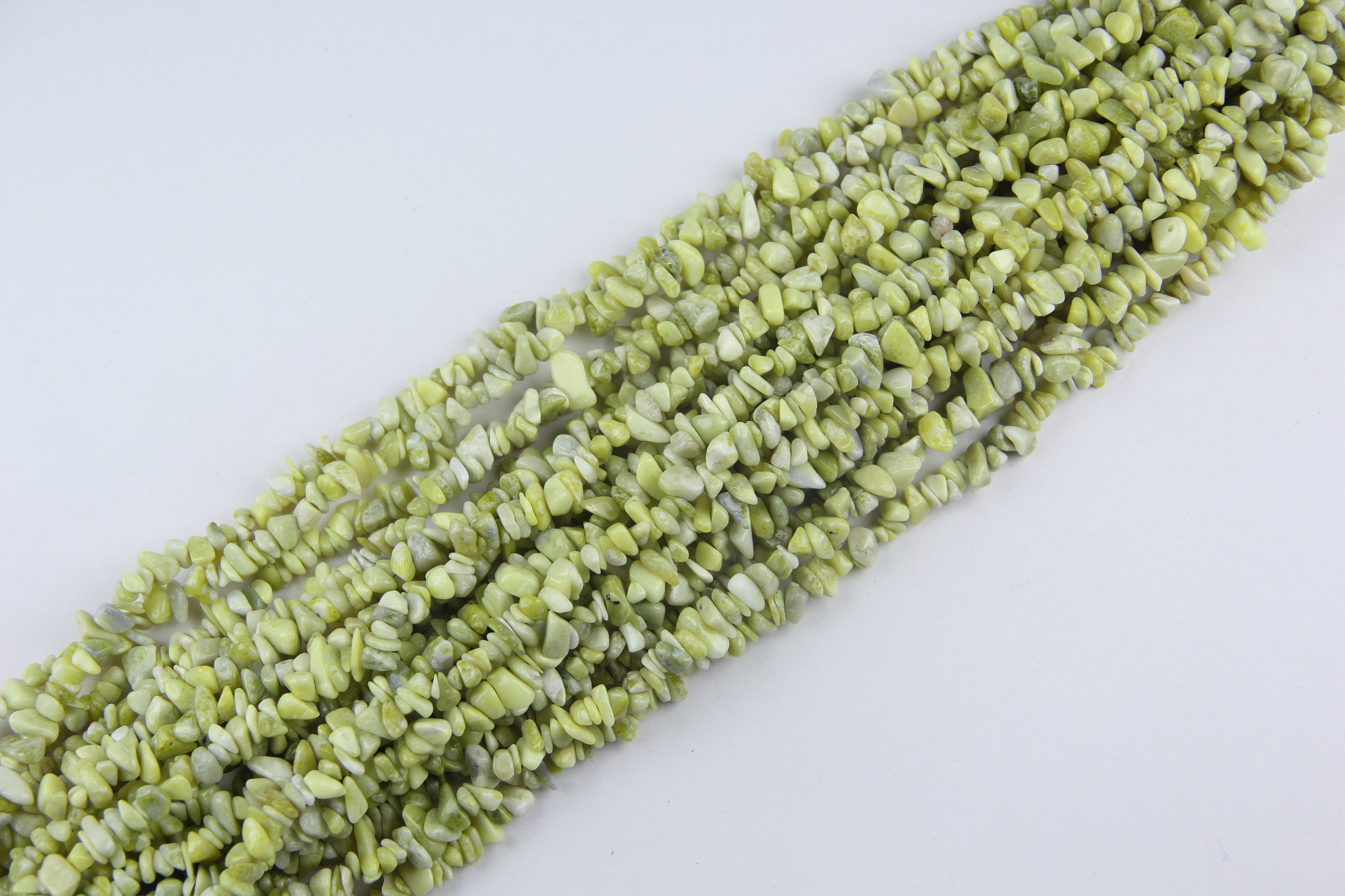 Irregular Lemon Jade Crushed Stone Long Chain