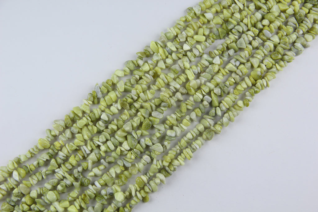 Irregular Lemon Jade Crushed Stone Long Chain