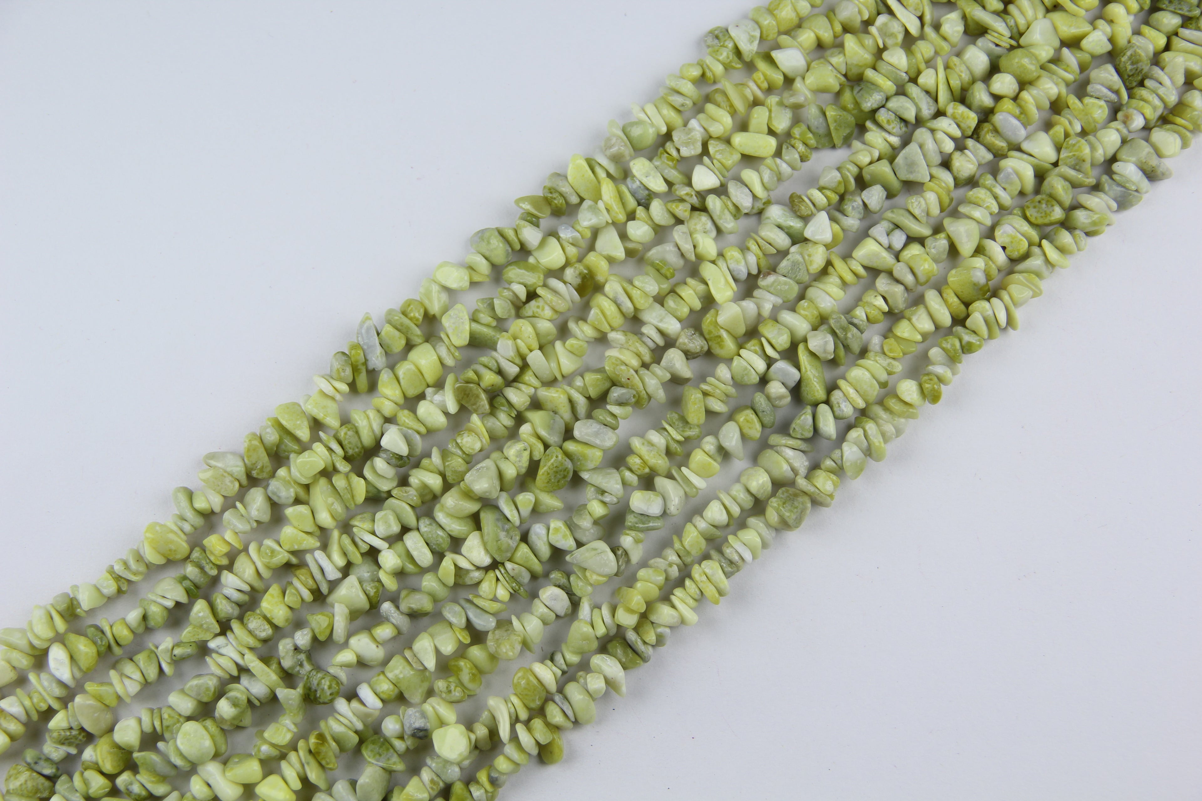 Irregular Lemon Jade Crushed Stone Long Chain