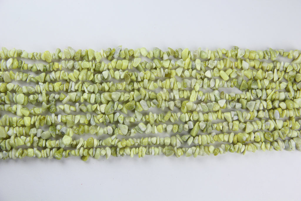 Irregular Lemon Jade Crushed Stone Long Chain