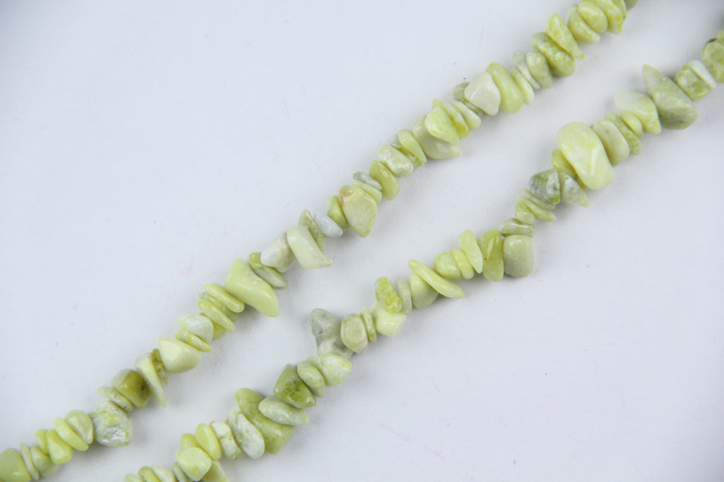 Irregular Lemon Jade Crushed Stone Long Chain