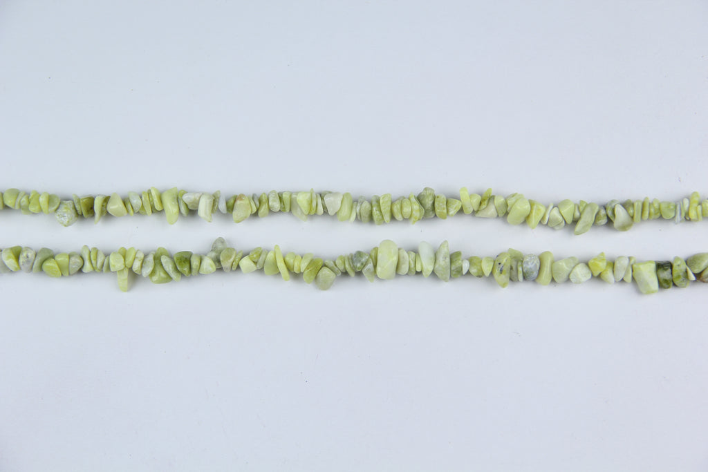 Irregular Lemon Jade Crushed Stone Long Chain