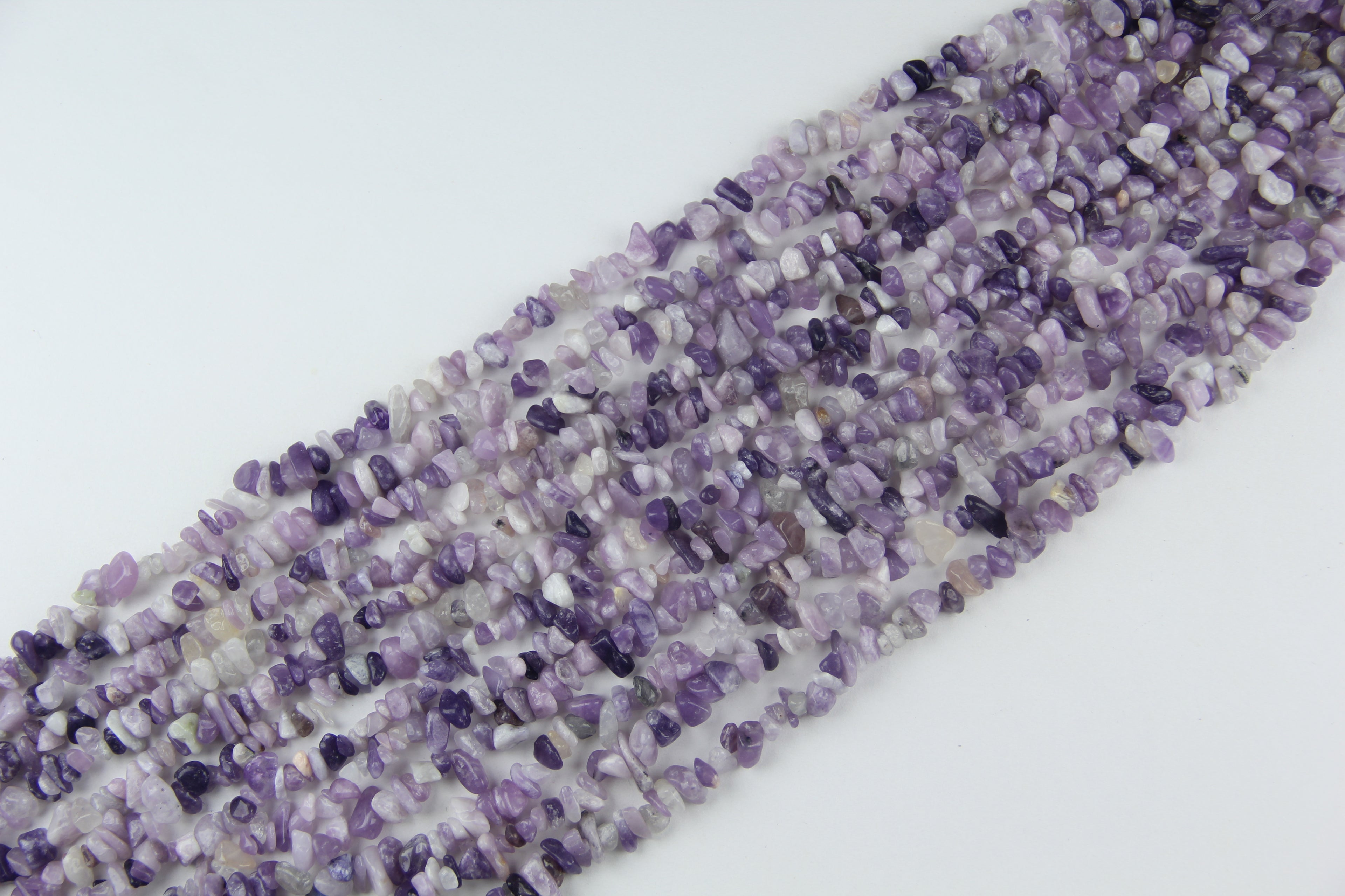 Irregular lilac crystal long chain