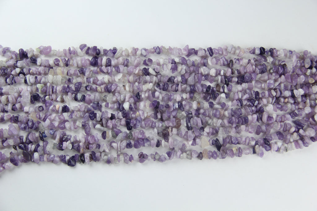 Irregular lilac crystal long chain