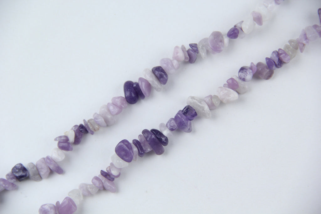Irregular lilac crystal long chain