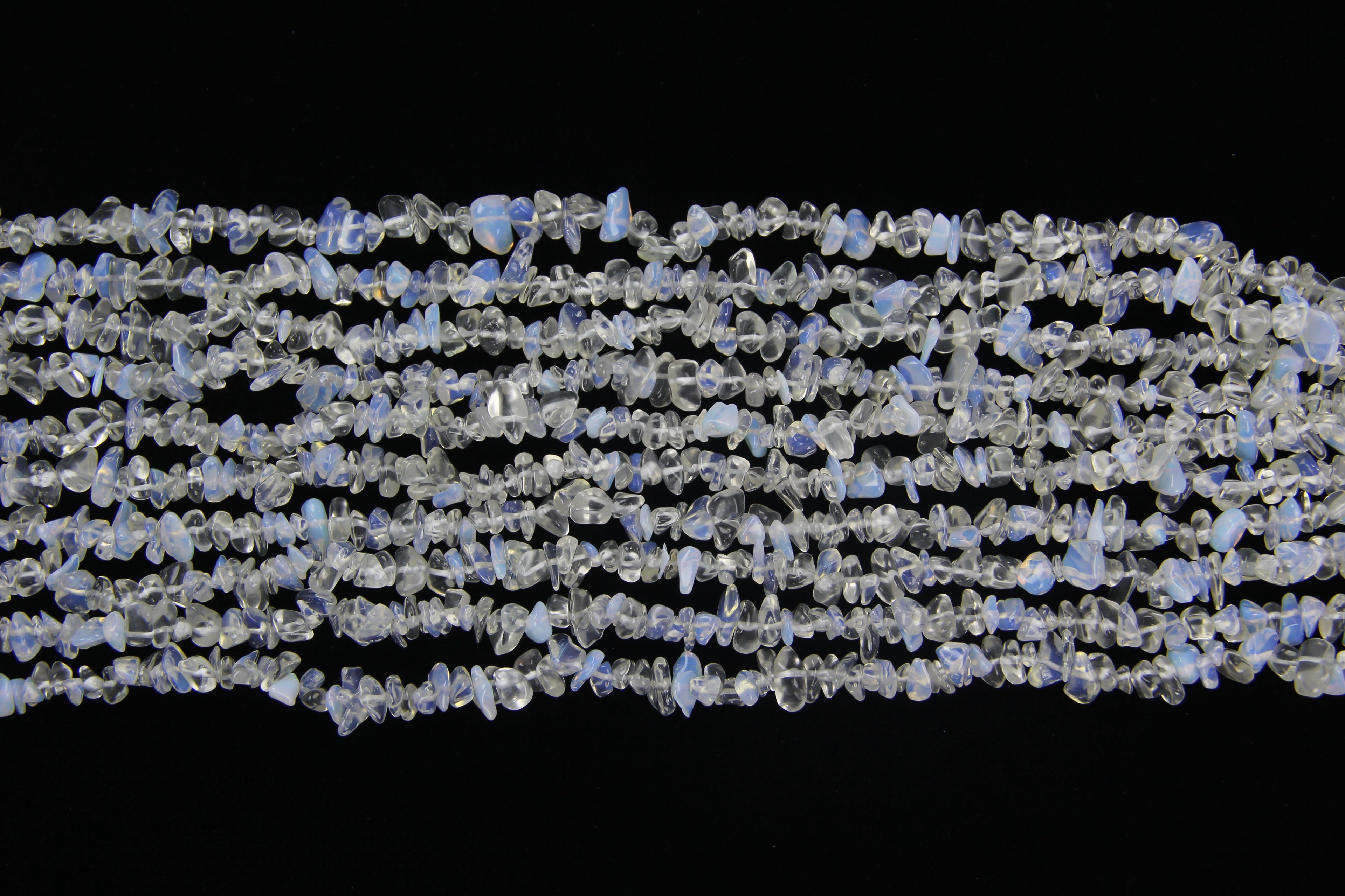 Artificial white blue protein broken stone long chain
